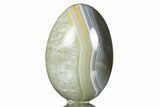 Polished Banded Brazilian Agate Egg #308760-1